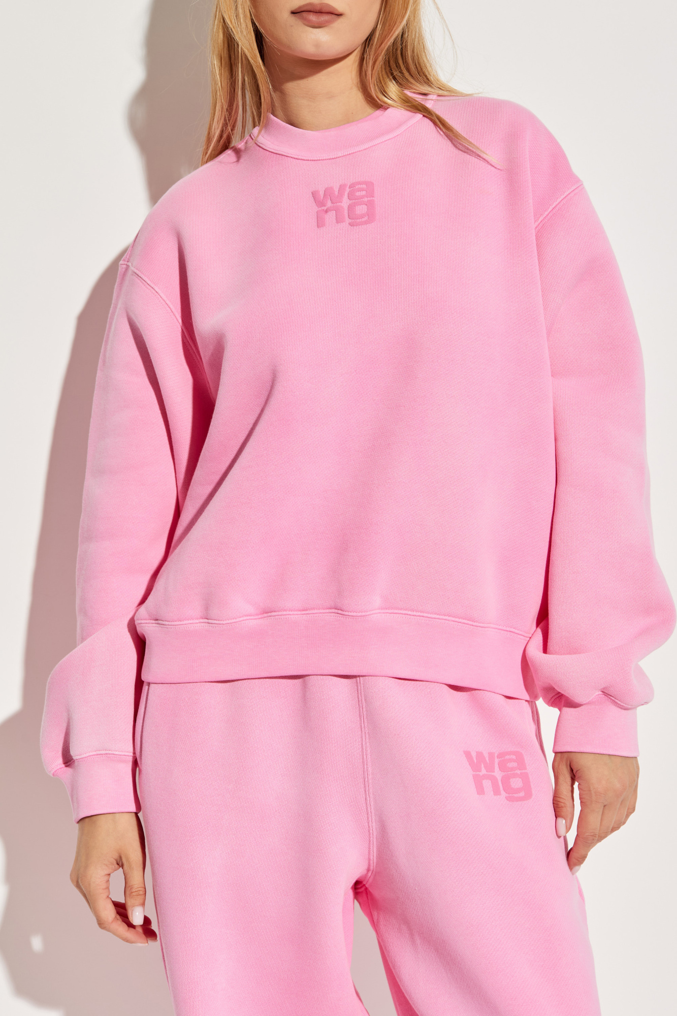 Pink Sweatshirt with printed logo T by Alexander Wang